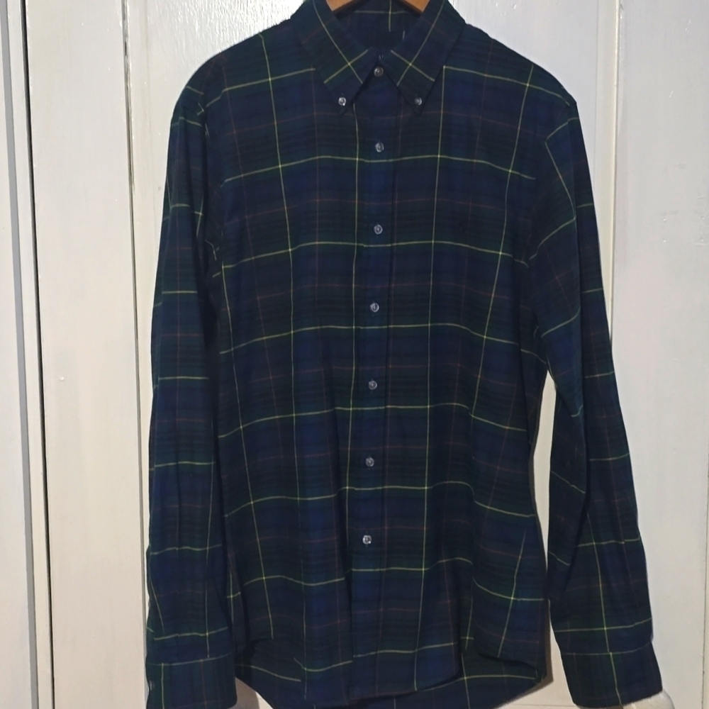 RALPH LAUREN Men's Slim Fit Scottish Plaid Button Down Shirt M
